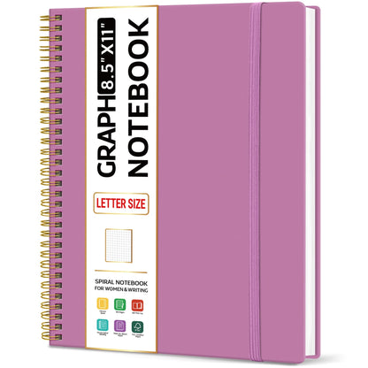 Taja Large Spiral Lined Notebook for Work, Journal for Women & Men