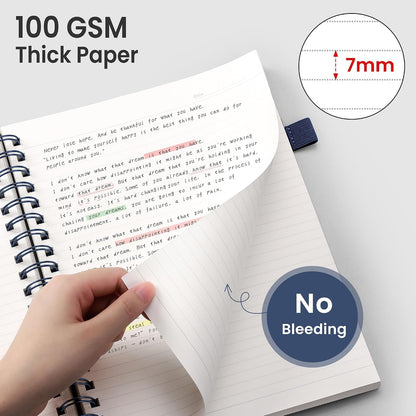 EMSHOI Lined Spiral Journal Notebook, 300 Pages, B5 Size (7.4'' x 10.1'')
