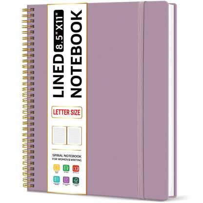 Taja Large Spiral Lined Notebook for Work, Journal for Women & Men