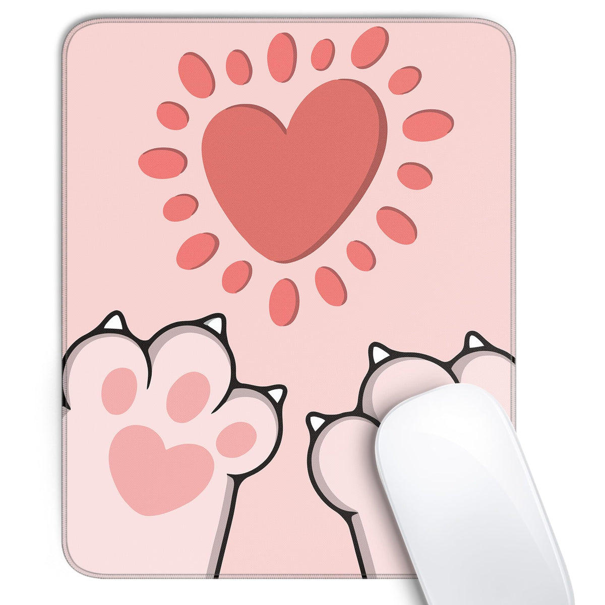 Cute Black Cat Mouse Pad,Kawaii Anime Cat Mouse Pads for Wireless Mouse Desk Accessories,10"X8" Travel Mousepad with Non-Slip Rubber Base, Stitched Edge Mouse Pads for Desk,Computers,Laptop,Office