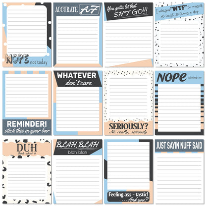 Pajean 12 Designs Funny Sticky Notes, Office to Do List,Classic Style