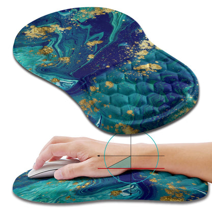 Hokafenle Ergonomic Mouse Pad Wrist Support, Wrist Rest Mousepad for Carpal Tunnel Pain Relief with Integrated Memory Foam Slope Massage Bulge (11.8x7.9 inch,Forest