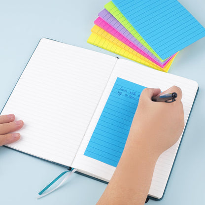 Lined Sticky Notes 4X6 in Bright Ruled Stickies Colorful Memo Pads