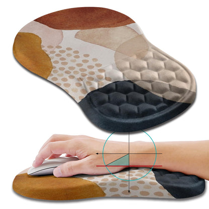 Hokafenle Ergonomic Mouse Pad Wrist Support, Wrist Rest Mousepad for Carpal Tunnel Pain Relief with Integrated Memory Foam Slope Massage Bulge (11.8x7.9 inch,Forest