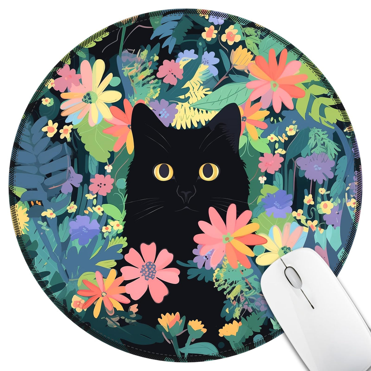 Hancynir Funny Mouse Pad for Desk, Cute Dumpster on Fire Round Mousepad