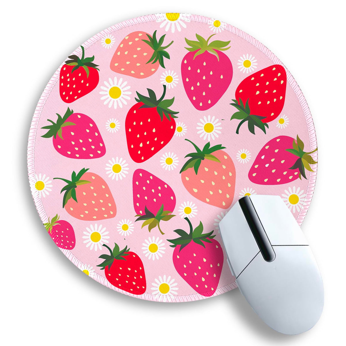 Gctriki Pink Round Mouse Pads for Desk, Cute Office Decor for Women 8.6 in