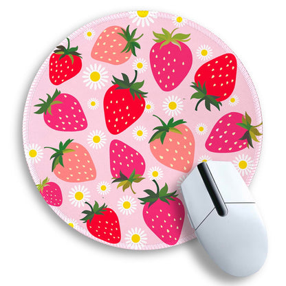 Gctriki Pink Round Mouse Pads for Desk, Cute Office Decor for Women 8.6 in