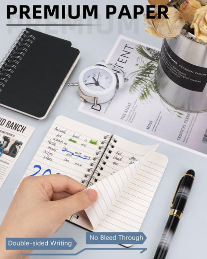 Dynta Mini Spiral Notebooks 3x5 Bulk, Pocket Notebooks Memo Pads 30 Packs