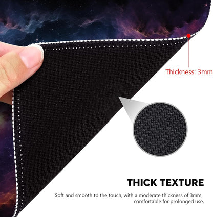 Galactic Nebula Starscape Mouse Pad - Explore The Universe from Your Desk, Stitched Edges Non-Slip Rubber Base Mouse Pads for Computers Laptop