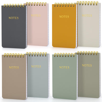 Aesthetic Pocket Notebooks Set Of 8 - Small 3x5 Spiral Notepads for Women