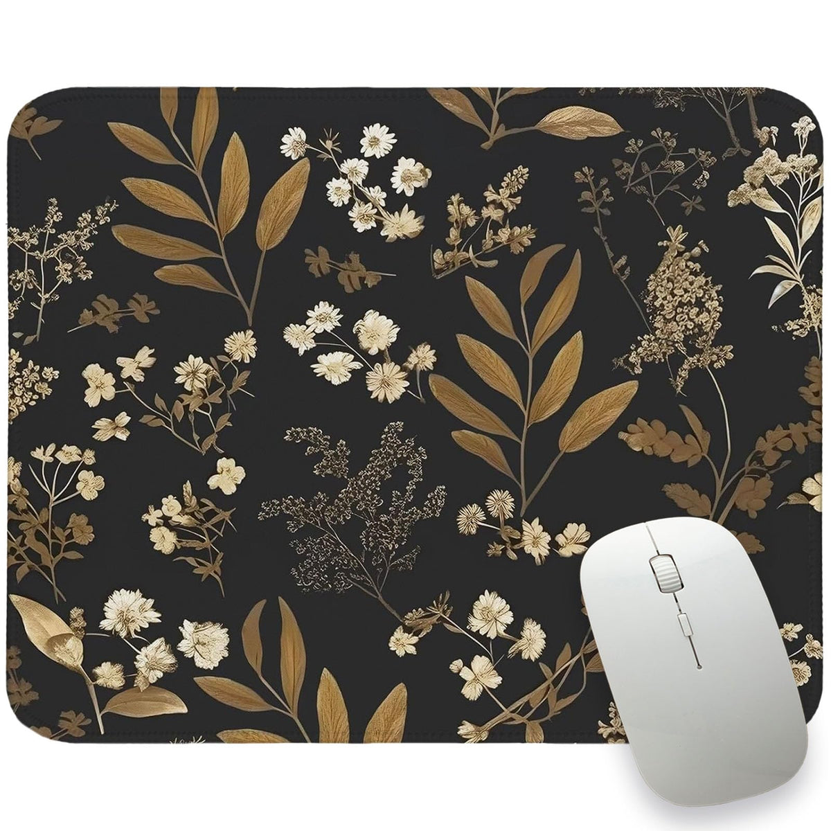 UTELKA Retro Boho Flroal Mouse Pad, Cute Mousepad for Desk Women 10x8