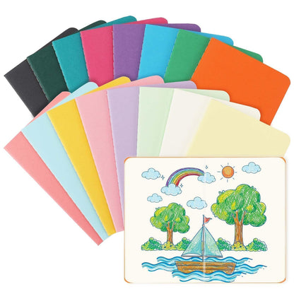 Oucaru 16PCS Mini Notebooks Bulk, Small Pocket Notebook, 3.5"x5.5" Blank