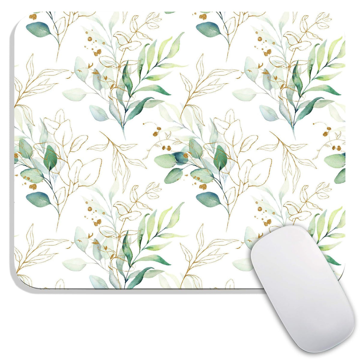 Square Mouse Pad Beautiful Flowers Plants, Personalized Premium-Textured Custom Mouse Mat Design, Washable Mousepad Cloth, Non-Slip Rubber Base Computer Mouse Pads for Wireless Mouse