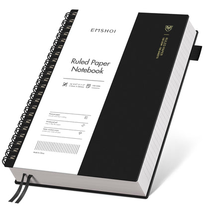 EMSHOI Lined Spiral Journal Notebook, 300 Pages, B5 Size (7.4'' x 10.1'')
