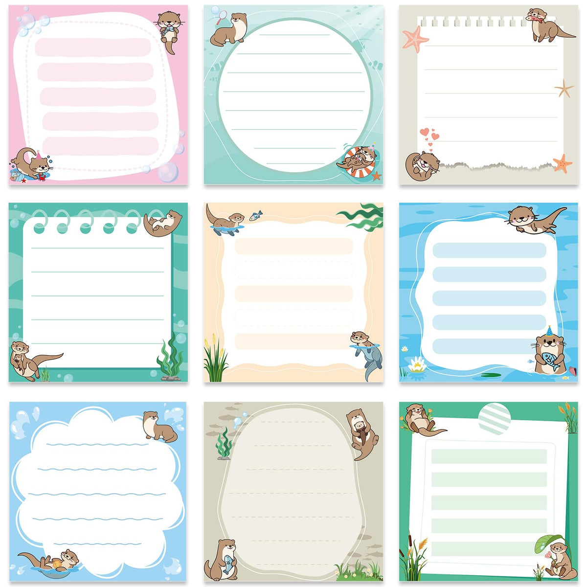 Gothic Sticky Notes 3x3 Dark Style Stationery 9-Pack
