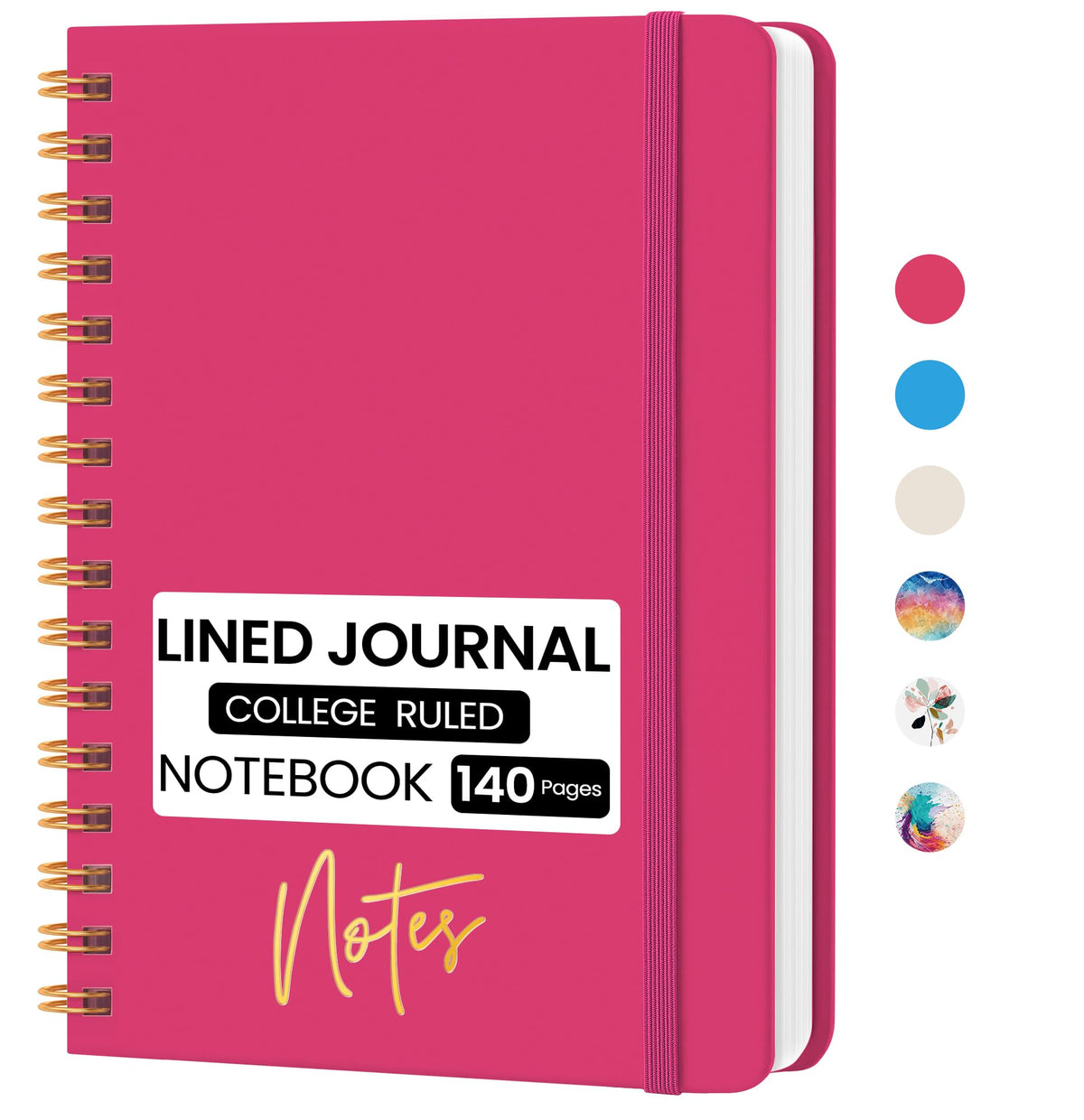 Lined Spiral Journal Notebook, A5 College Ruled Notebook for Note-Taking