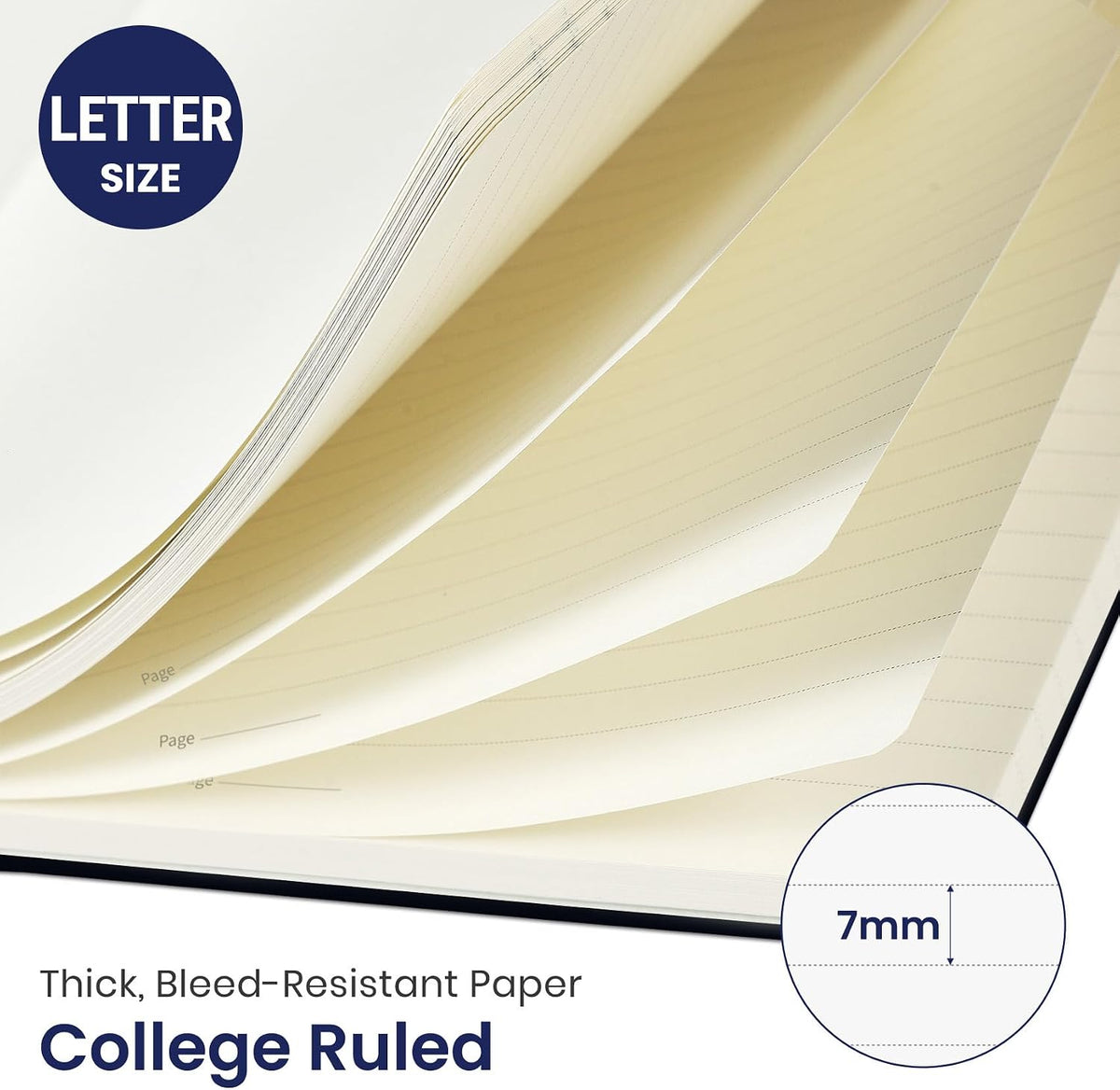 Taja Large Spiral Lined Journal for Women and Men, Notebook for Work
