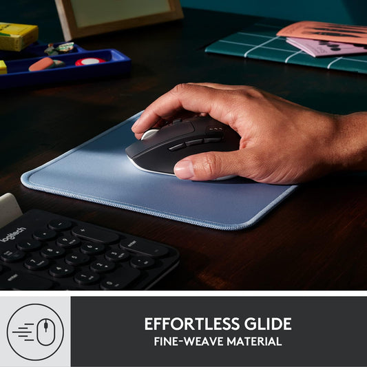 Logitech Studio Series Small Mouse Pad, Anti-Slip 9x8 Inches, Blue Grey