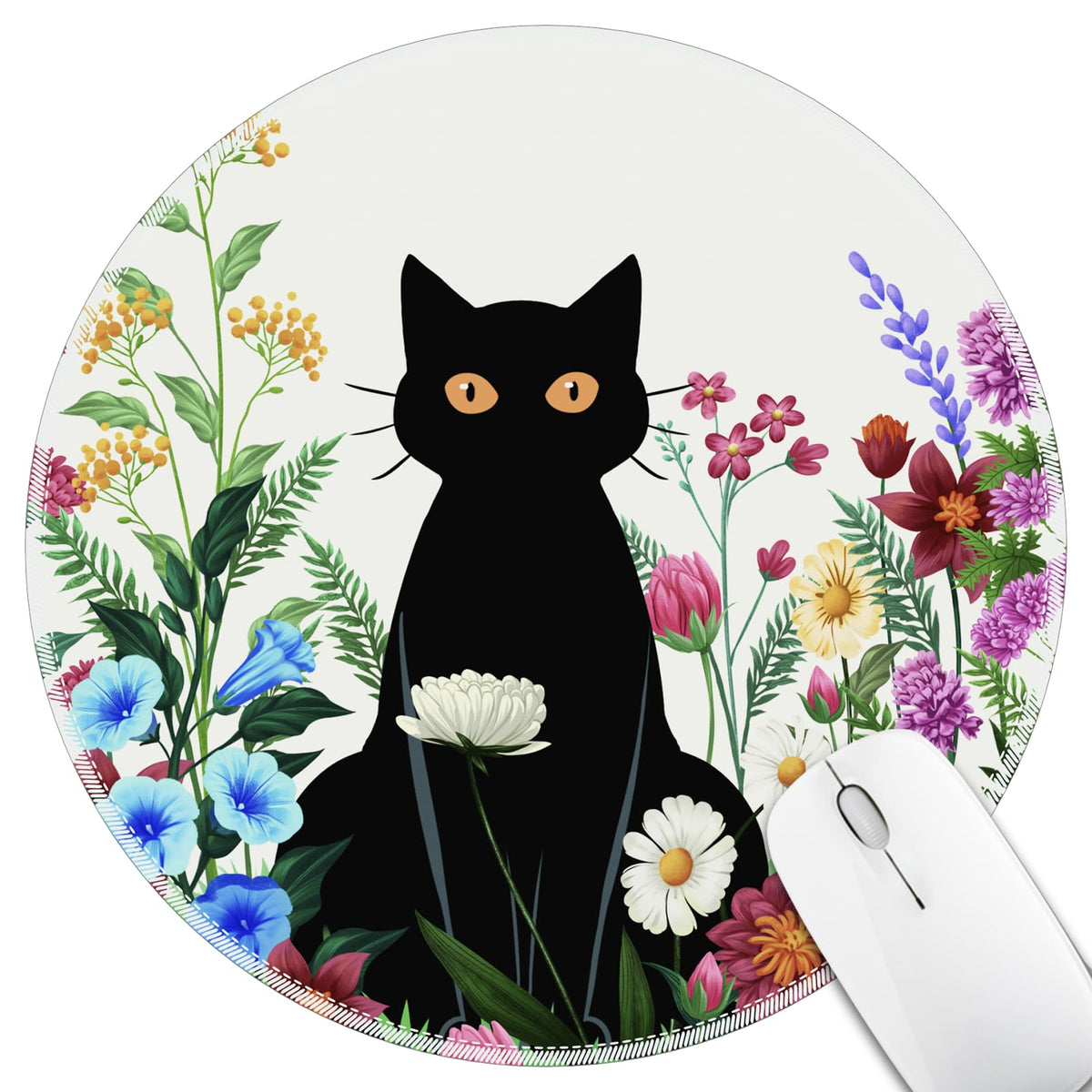 Hancynir Funny Mouse Pad for Desk, Cute Dumpster on Fire Round Mousepad
