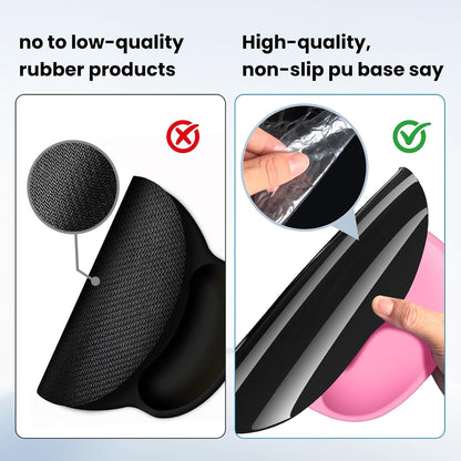 Pink Mouse pad with Wrist Rest,Relieving Pain Memory Foam Computer pad, Ergonomic Desktop Mouse, Silicone Material Mouse pad, with Non-Slip PU Base (Pink)