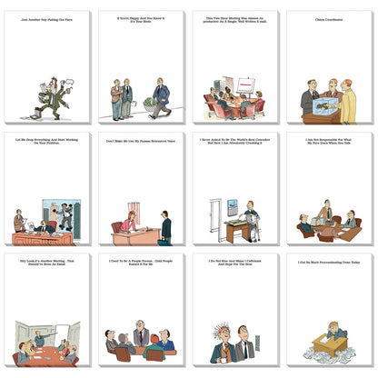 Pajean 12 Designs Funny Sticky Notes, Office to Do List,Classic Style