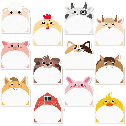 Yinder 24 Pads Animal Sticky Notes, Cute Cartoon Memo Self Adhesive