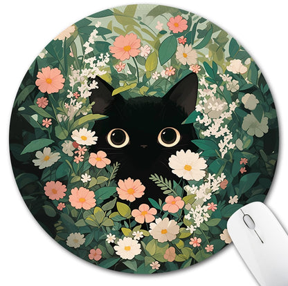 Hancynir Funny Mouse Pad for Desk, Cute Dumpster on Fire Round Mousepad