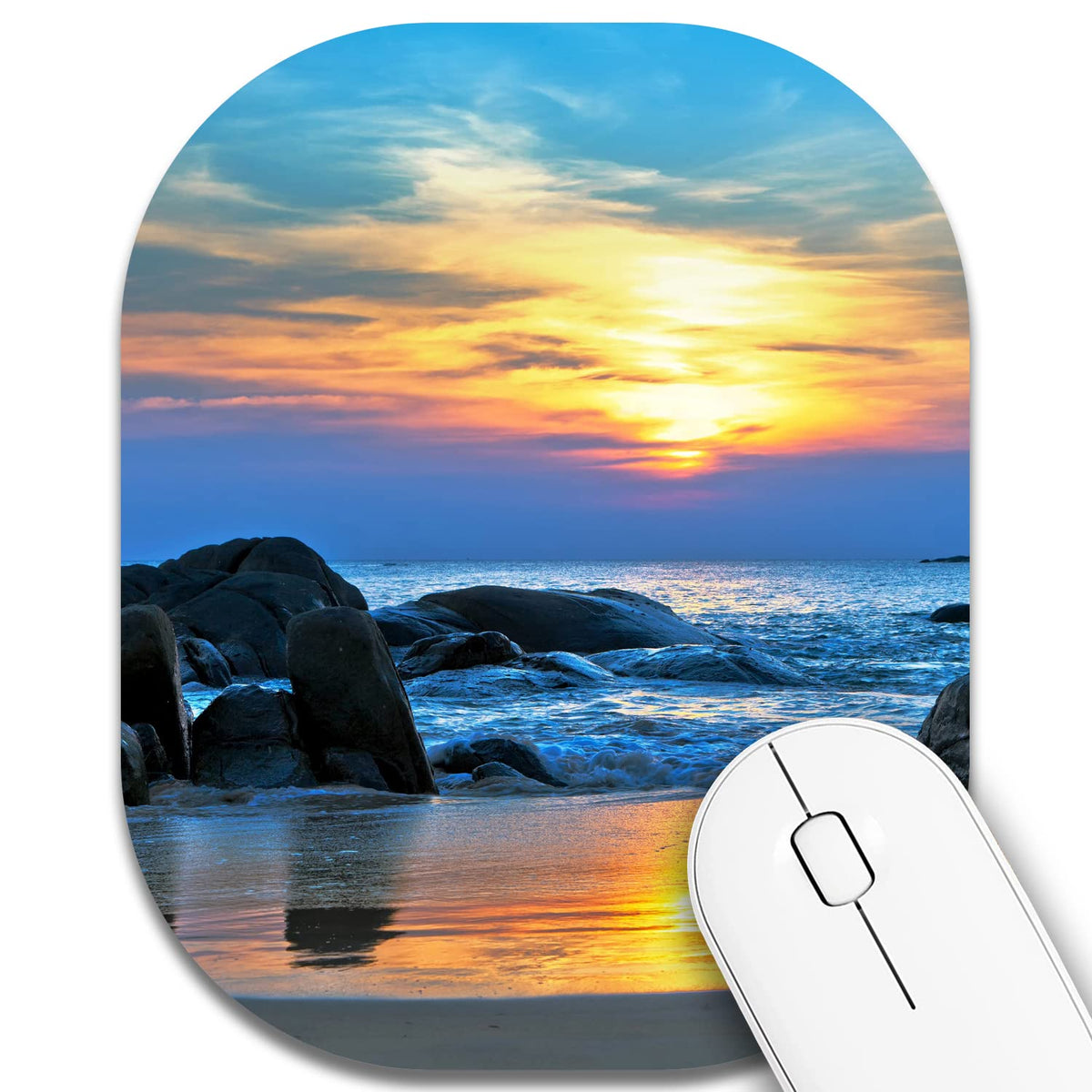 Small Mouse Pad，Mini Mouse Pad 6 x 7 Inch，for Laptop Keyboard Tray Wireless Mouse Home Office Travel，with Non-Slip Rubber Base, Waterproof Mouse Mat，Cyan Blue Marble