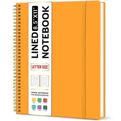 Taja Large Spiral Lined Notebook for Work, Journal for Women & Men