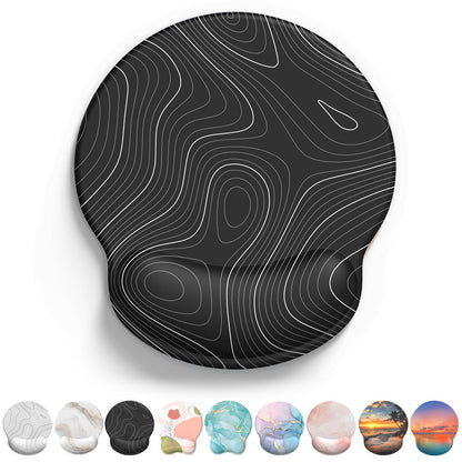 eulps Mouse Pad with Wrist Rest, Comfortable Computer Mousepad with Gel Wrist Support Smooth Surface and Non-Slip PU Base for Pain Relief, Laptop, Office & Home (Rose)