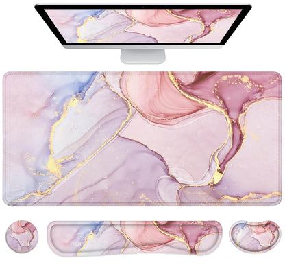 Large Mouse Pad with Wrist Rest, 4-in-1 Wrist Rest for Keyboard and Mouse