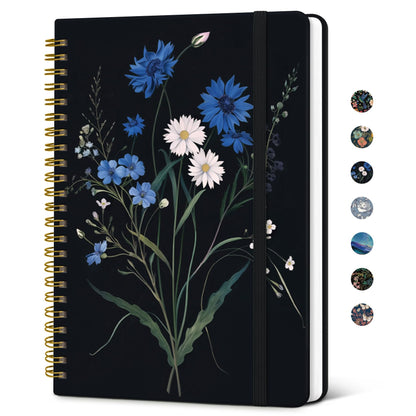 Taja Pretty Spiral Journal for Women, Lined Hardcover Notebook, 6" x 8"
