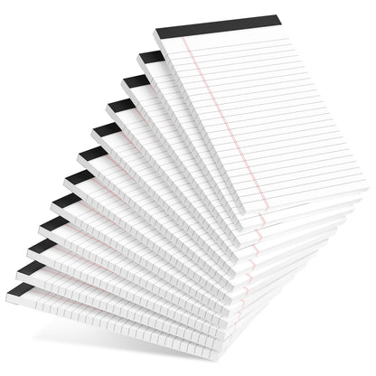 5pcs Small Note Pads 5x8 Notebook College Ruled Legal Pads Color Notepads 5 Pack Study Back Writing Pads 5 x 8 Perforated Narrow Ruled Pads of Paper for School & Office Supplies 30 Sheets/Pack
