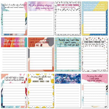 Pajean 12 Designs Funny Sticky Notes, Office to Do List,Classic Style