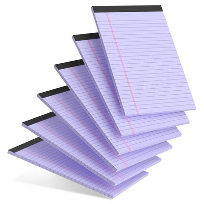 5pcs Small Note Pads 5x8 Notebook College Ruled Legal Pads Color Notepads 5 Pack Study Back Writing Pads 5 x 8 Perforated Narrow Ruled Pads of Paper for School & Office Supplies 30 Sheets/Pack