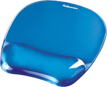 Fellowes Crystals Gel Mouse Pad Wrist Rest - Blue (91141)