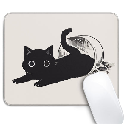 Cute Black Cat Mouse Pad,Kawaii Anime Cat Mouse Pads for Wireless Mouse Desk Accessories,10"X8" Travel Mousepad with Non-Slip Rubber Base, Stitched Edge Mouse Pads for Desk,Computers,Laptop,Office