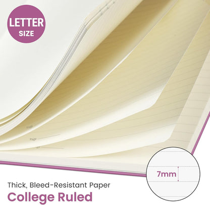 Taja Large Spiral Lined Notebook for Work, Journal for Women & Men