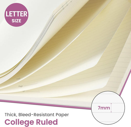 Taja Large Spiral Lined Notebook for Work, Journal for Women & Men