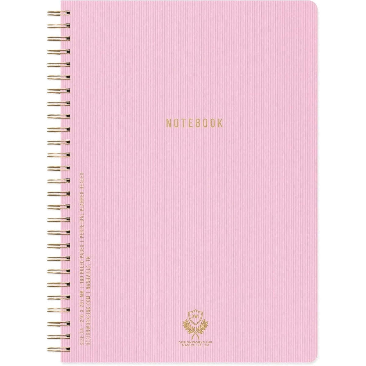 DesignWorks Ink Textured Twin Wire Notebook, Lilac, 8.25 x 11.625 in
