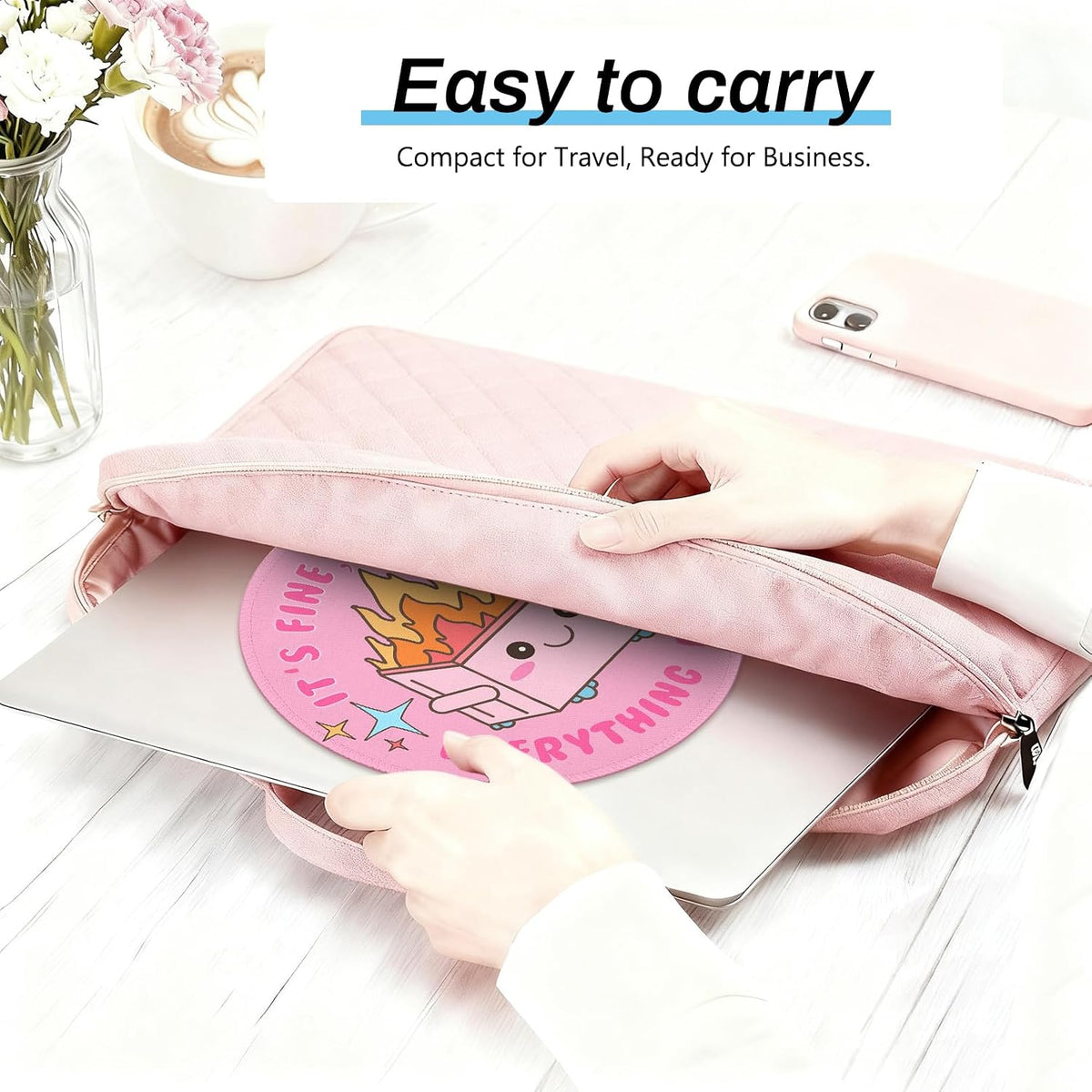 Gctriki Pink Round Mouse Pads for Desk, Cute Office Decor for Women 8.6 in