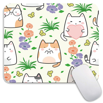 Square Mouse Pad Beautiful Flowers Plants, Personalized Premium-Textured Custom Mouse Mat Design, Washable Mousepad Cloth, Non-Slip Rubber Base Computer Mouse Pads for Wireless Mouse