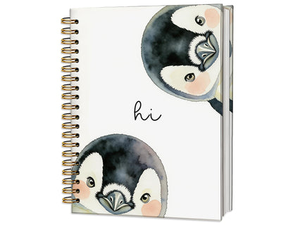 Penguin Notebook Journal,Cute Animal Notebook Journal for School Women Teen Girls Kids,Gifts for Penguin Lovers,Hardcover Spiral Notebooks for Work Notes Journaling,5.5x8.3 Inch
