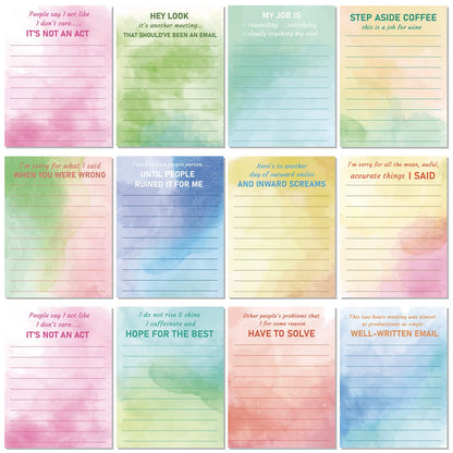 Pajean 12 Designs Funny Sticky Notes, Office to Do List,Classic Style