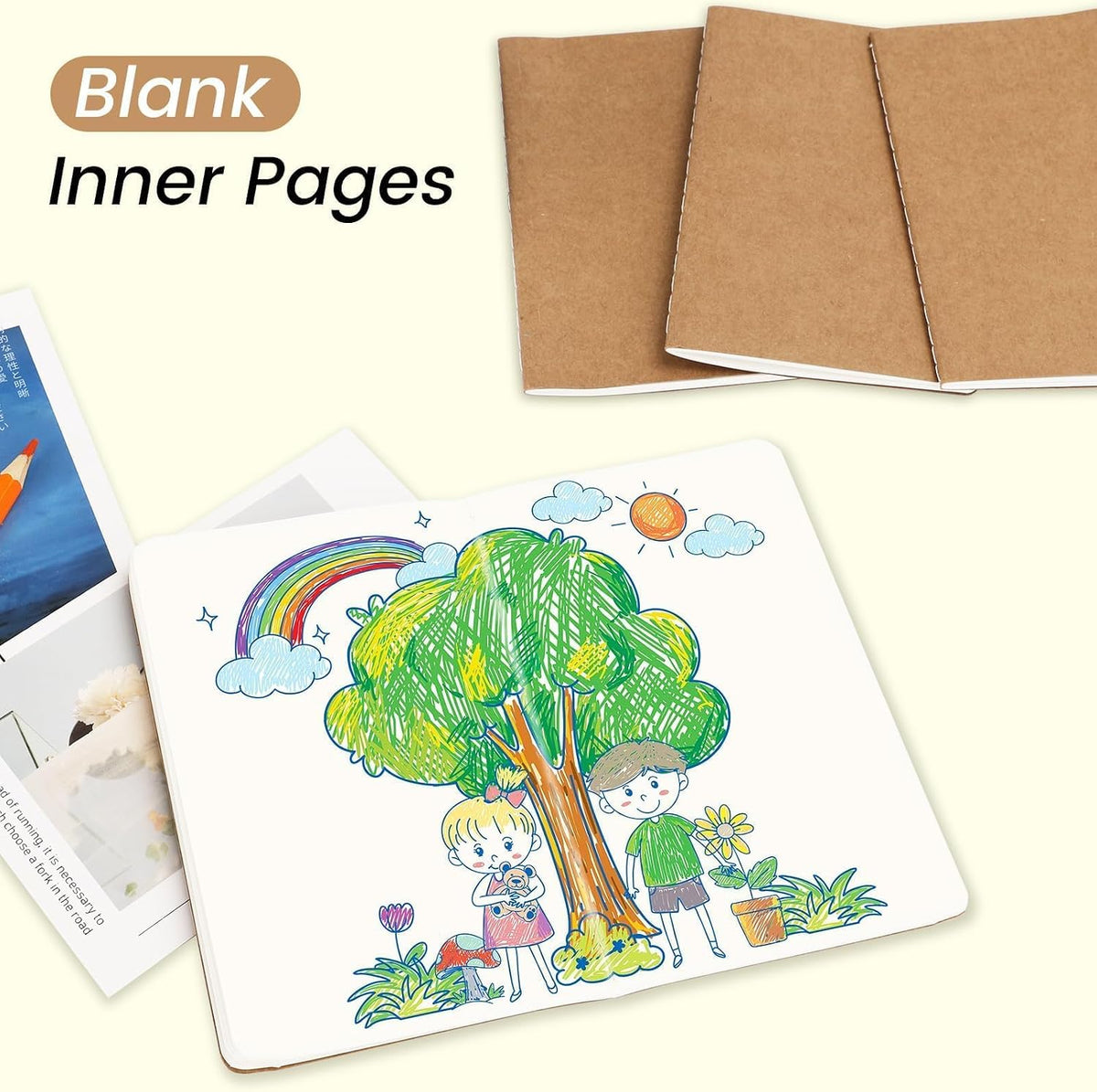 Oucaru 16PCS Mini Notebooks Bulk, Small Pocket Notebook, 3.5"x5.5" Blank