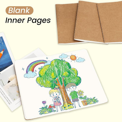 Oucaru 16PCS Mini Notebooks Bulk, Small Pocket Notebook, 3.5"x5.5" Blank