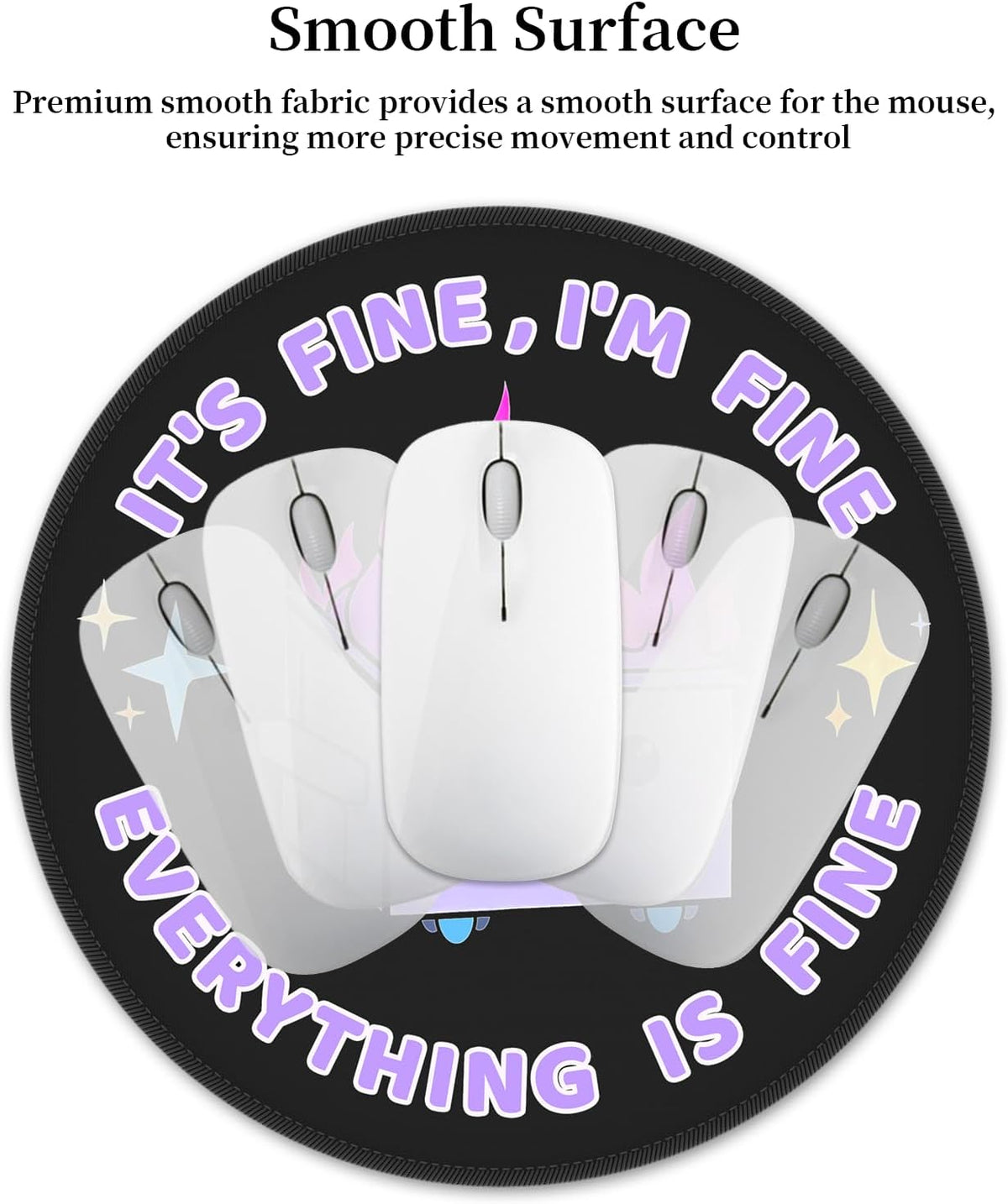 Hancynir Funny Mouse Pad for Desk, Cute Dumpster on Fire Round Mousepad