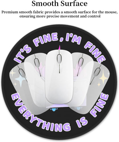 Hancynir Funny Mouse Pad for Desk, Cute Dumpster on Fire Round Mousepad
