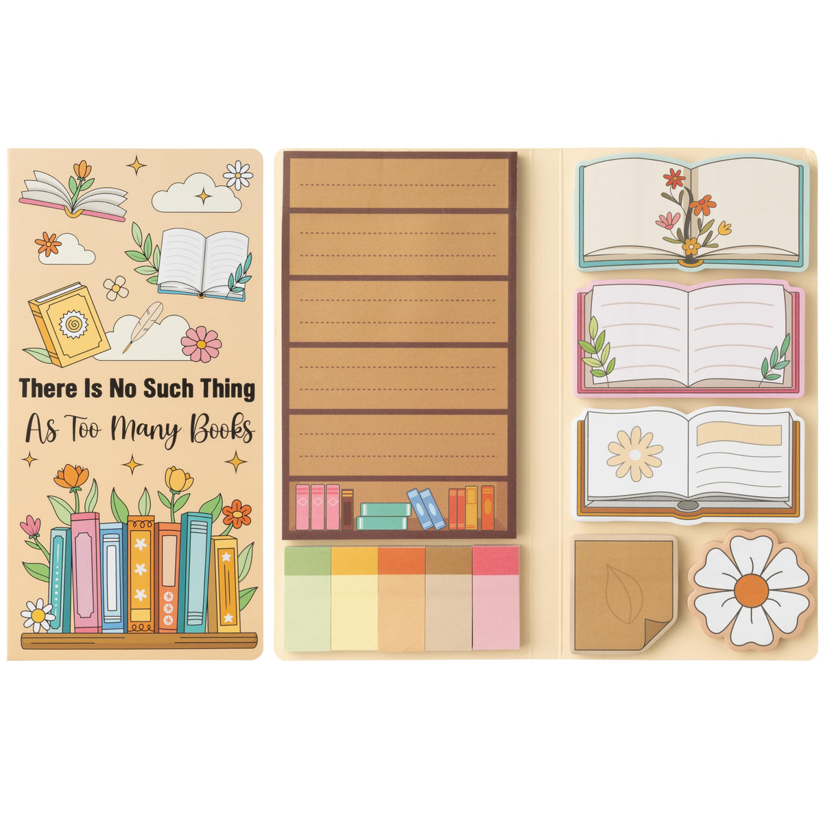 B1ykin Sticky Notes Set - 550 Sheets Memo Writing Pad Cat Floral Design