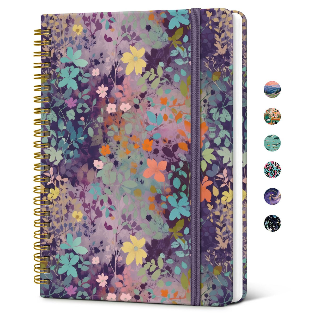 Taja Hardcover Journal for Women, Pretty Spiral Lined Notebook for Work, A5